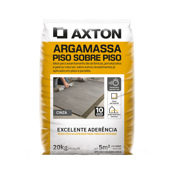 Argamassa Piso sobre Piso Interno e Externo 20kg Cinza Axton